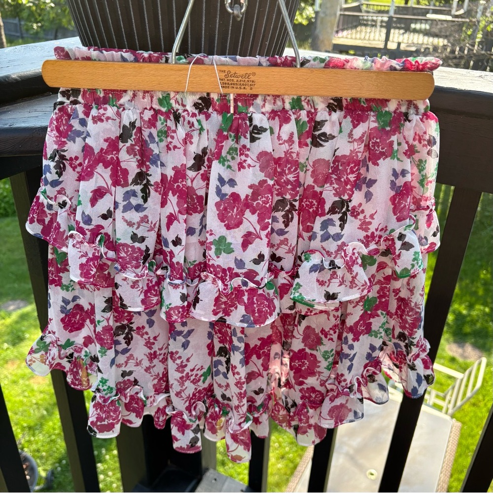 XS Misa Los Angeles Skirt- Manya -Peony Floral mini skirt NWT $198 Extra small - Picture 3 of 9